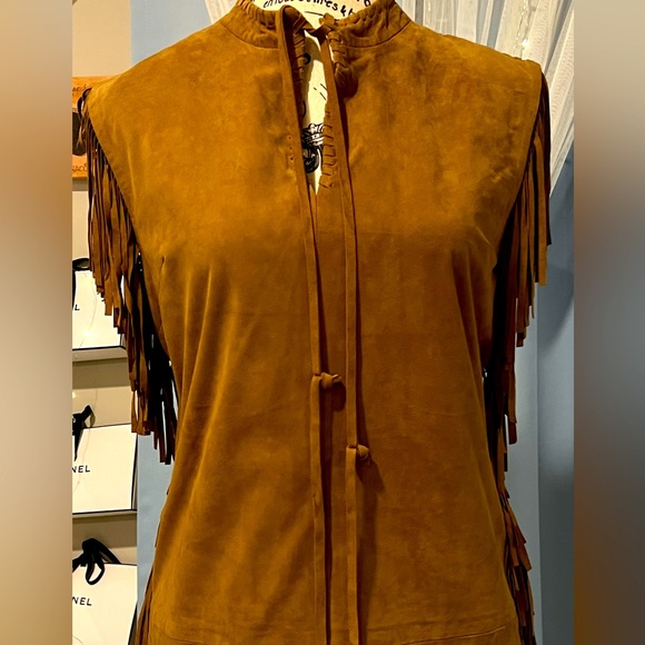 🌰WALTER BAKER LEATHER DRESS WITH FRINGE NWOT🌰VERY SOFT , RARE TO FIND - Picture 5 of 12